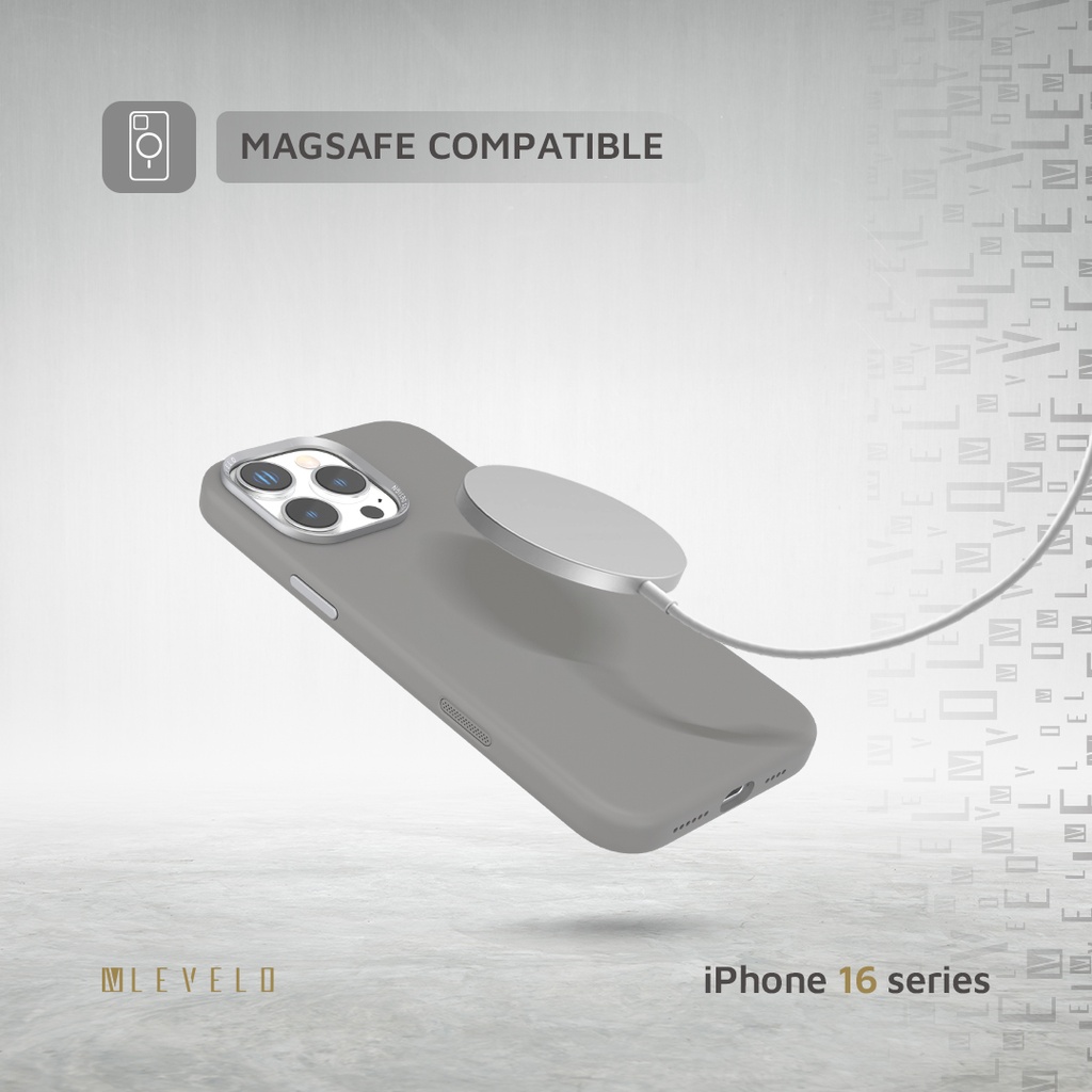 LEVELO IPHONE 16 PRO MAX IRIS MAGSAFE LIQUID SILICONE CASE GRAY LVLIMSC16PMGY thumbnail 6