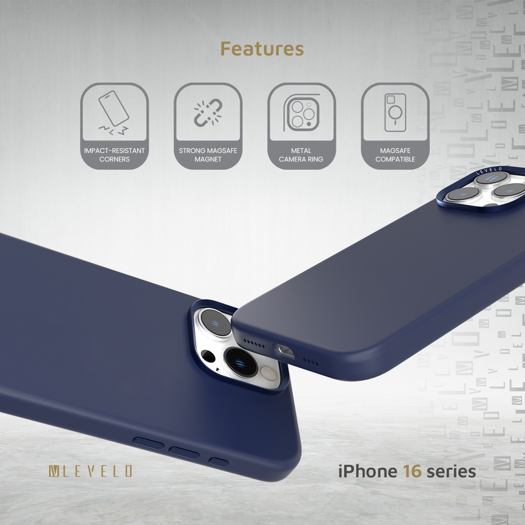 LEVELO IRIS MAGSAFE IPHONE 16 PRO MAX LIQUID SILICONE CASE BLUE LVLIMSC16PMBL thumbnail 5