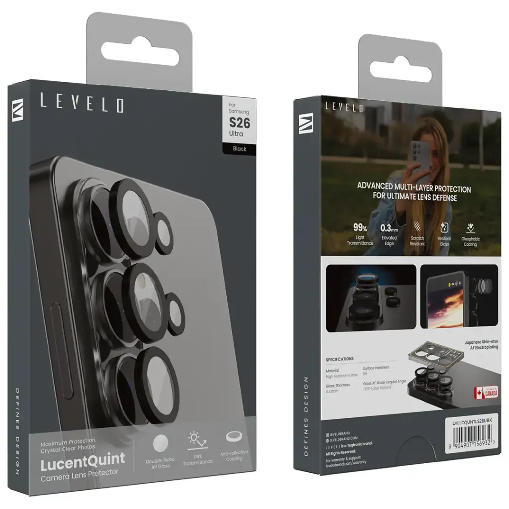 LEVELO SAMSUNG GALAXY S26 ULTRA LUCENT QUINT CAMERA LENS PROTECTOR BLACK LVLLCQUNTLS26UBK thumbnail 3