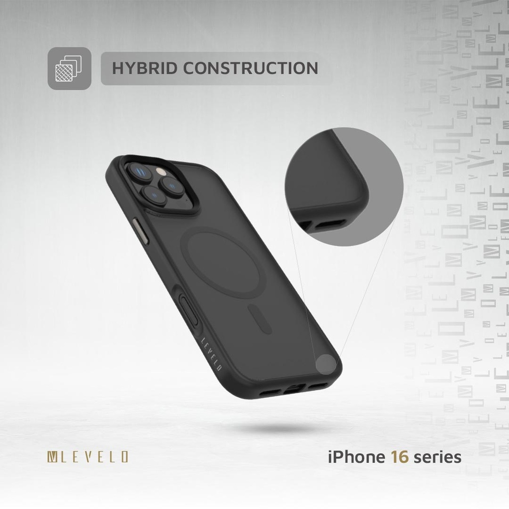 LEVELO IPHONE 16 PRO MAX MAGSAFE MATTE SOLO CASE BLACK LVLMMSC16PMBK thumbnail 7