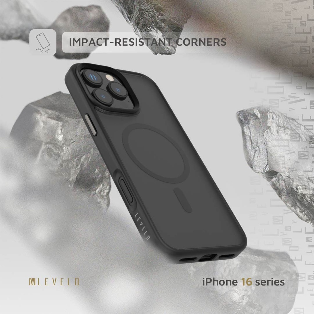 LEVELO IPHONE 16 PRO MAX MAGSAFE MATTE SOLO CASE BLACK LVLMMSC16PMBK thumbnail 5