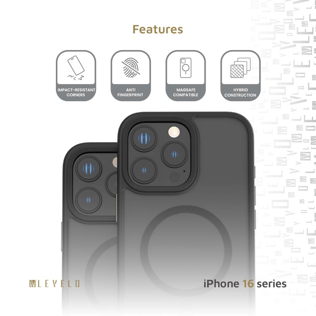 LEVELO IPHONE 16 PRO MAX MAGSAFE MATTE SOLO CASE BLACK LVLMMSC16PMBK thumbnail 4