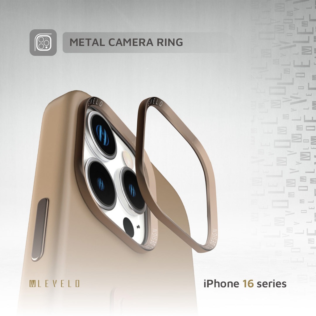 LEVELO IPHONE 16 PRO MORPHIX SILICONE CASE WITH LEATHER GRIP ROSE GOLD LVL-MSL-16P-RSGD thumbnail 4