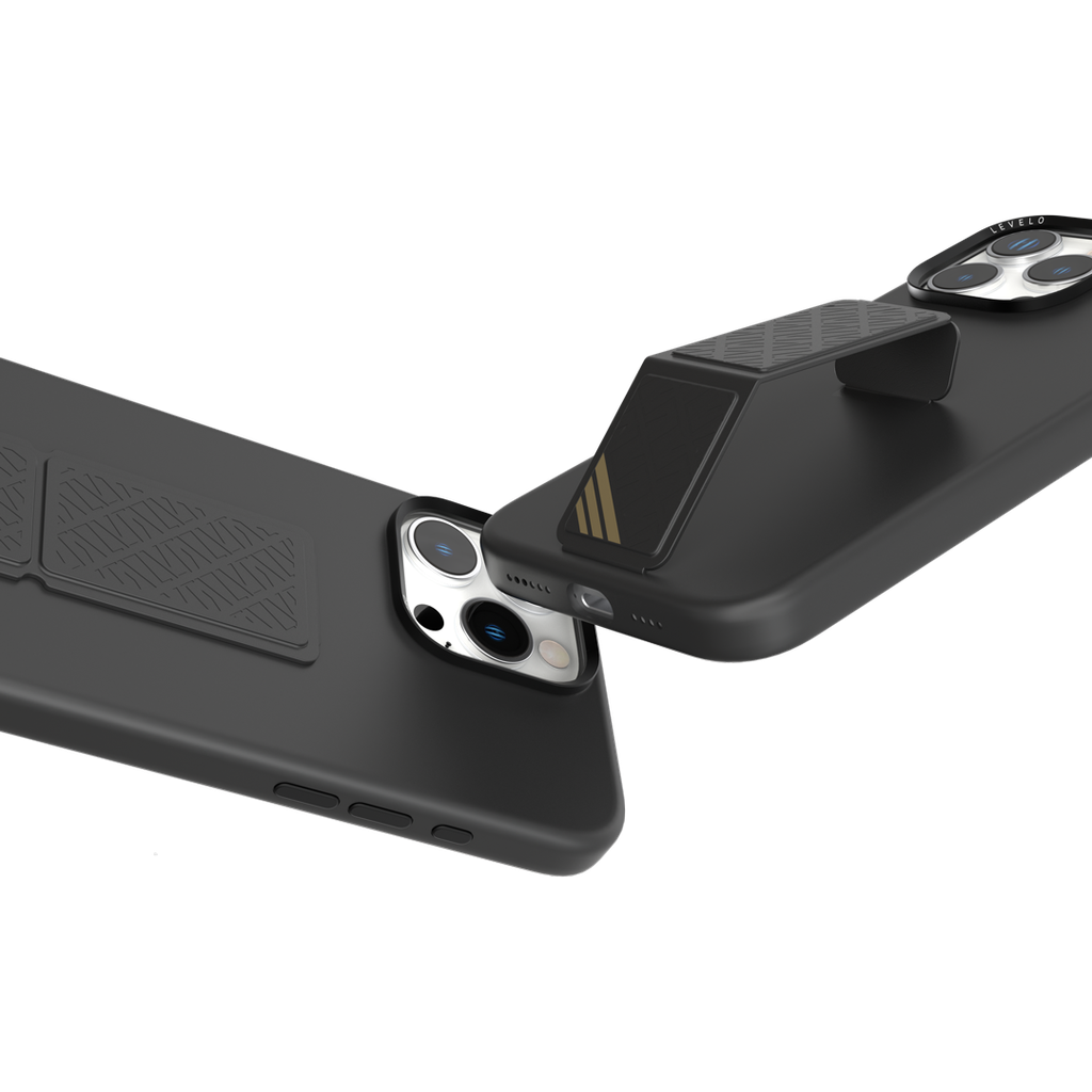 LEVELO MORPHIX SILICON CASE WITH LEATHER GRIP IPHONE 16 PRO MAX BLACK LVLMSL16PMBK thumbnail 2