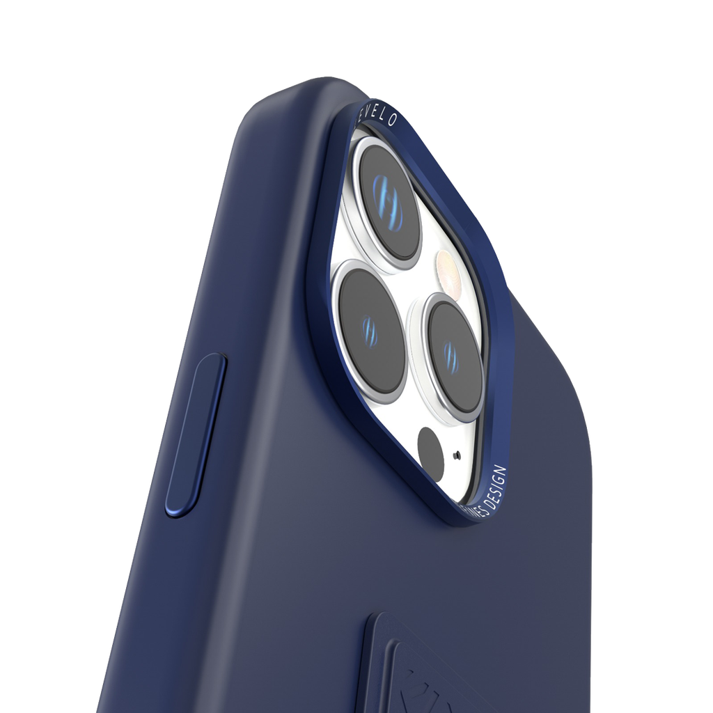 LEVELO IPHONE 16 PRO MAX MORPHIX SILICONE CASE WITH LEATHER GRIP DARK BLUE LVLMSL16PMDB thumbnail 7