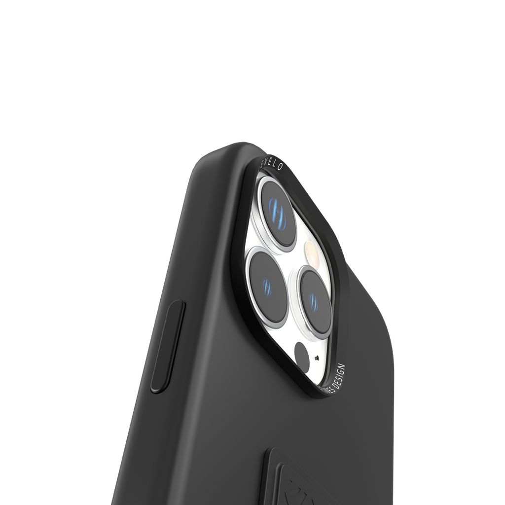 LEVELO IPHONE 16 PRO MORPHIX SILICONE CASE WITH LEATHER GRIP BLACK LVLMSL16PBK thumbnail 5