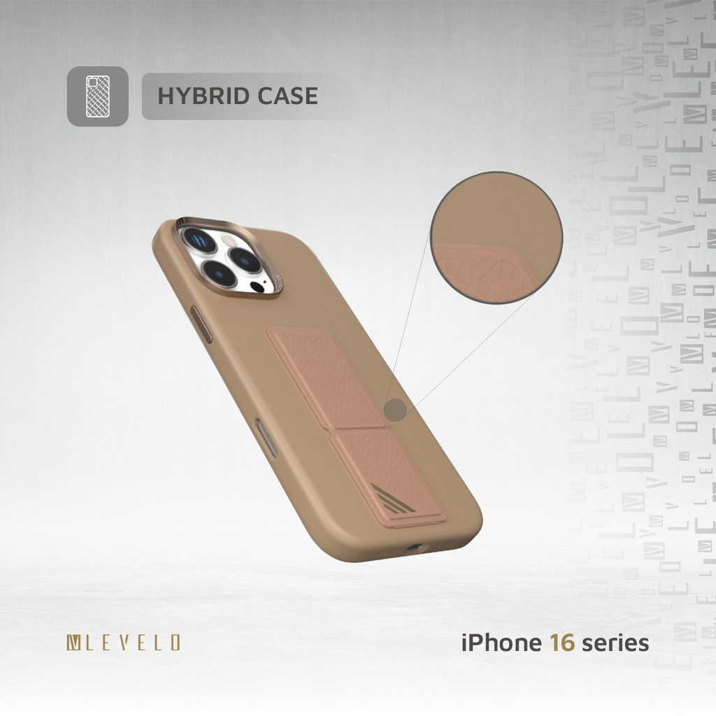 LEVELO IPHONE 16 PRO MORPHIX SILICONE CASE WITH LEATHER GRIP ROSE GOLD LVL-MSL-16P-RSGD thumbnail 6