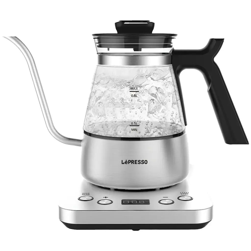 LEPRESSO BREWWAVE GROOSENECK ELECTRIC KETTLE SILVER LPCFFGEK0021SL