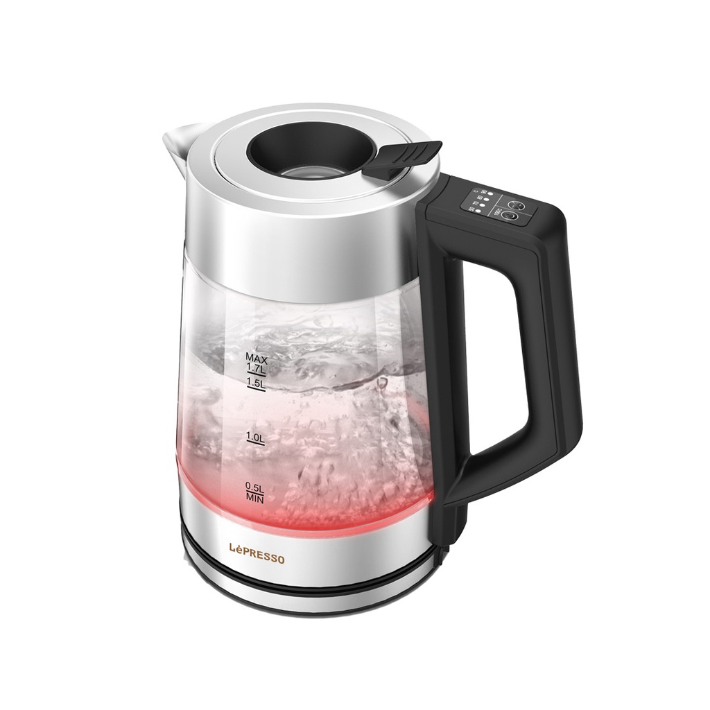 LEPRESSO MULTI-TEMPERATURE ILLUMINATED GLASS KETTLE BLACK LPCFFM0008-BK