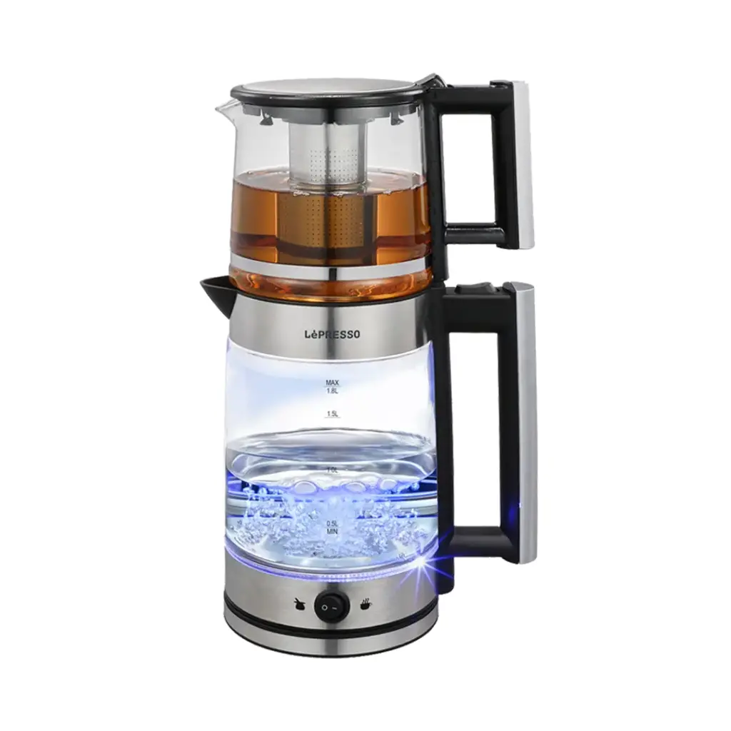 LEPRESSO THERMOBREW TURKISH TEA GLASS KETTLE BLACK LPCFFM0020