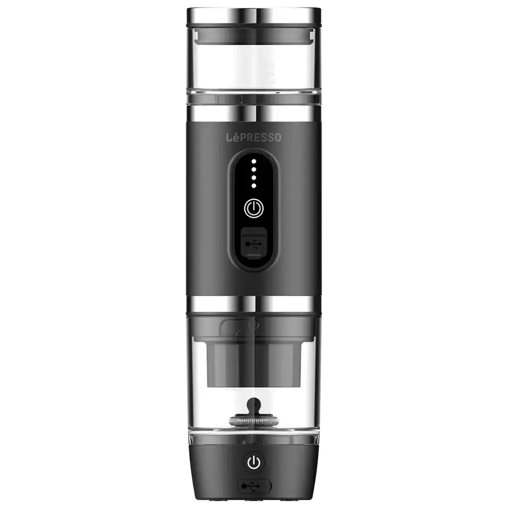 LEPRESSO PORTABREW 4 IN 1 PORTABLE COFFEE MACHINE WITH MILK FROTHER BLACK LPCFFM4IN1BK