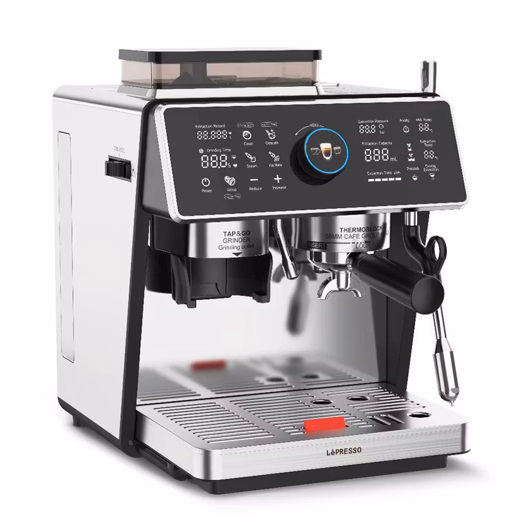LEPRESSO VIVENTE SEMI AUTOMATIC DUAL BOILER COFFEE MACHINE WITH TOUCH DISPLAY SILVER LPCFFVSA0047SL