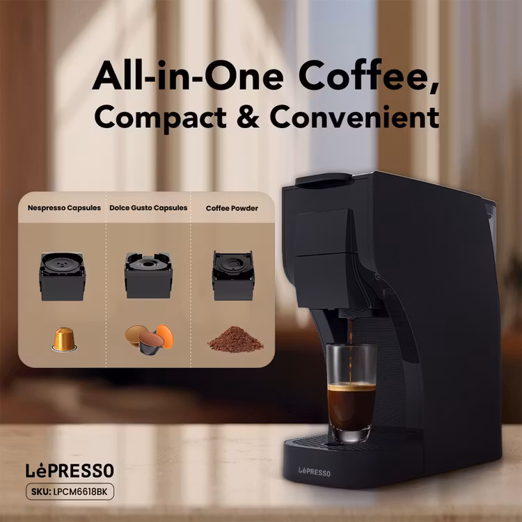 LEPRESSO TREZZA MULTI CAPSULE COFFEE MACHINE BLACK LPCM6618BK thumbnail 2