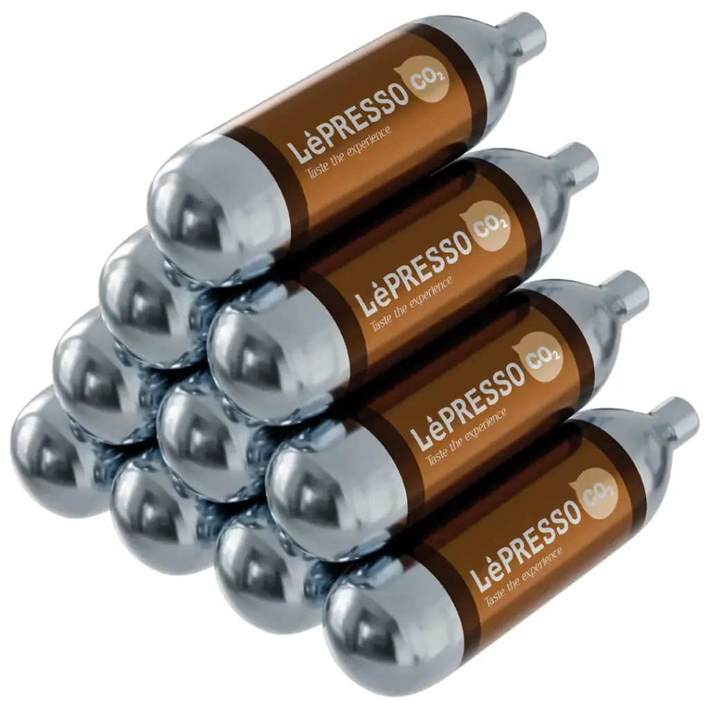LEPRESSO 8G CO2 SMALL CYLINDER FOOD GRADE NON-THREAD SILVER LPCO2CFGTSL
