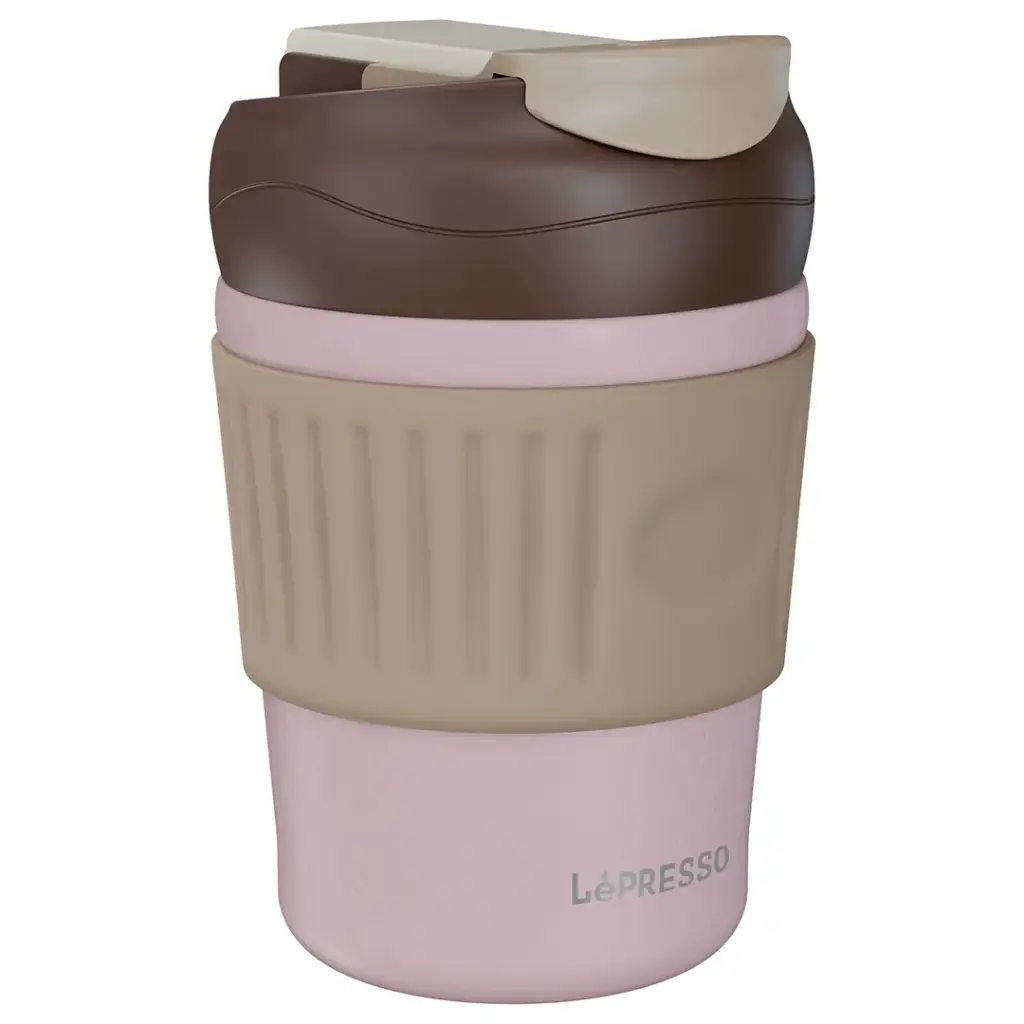 LEPRESSO MORNINGSCAPE TUMBLER MUG DUAL SLIP PINK LPPBCFFCPK