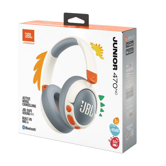 JBL JR 470 NC WIRELESS NOISE CANCELLING OVER-EAR HEADPHONES WHITE thumbnail 7