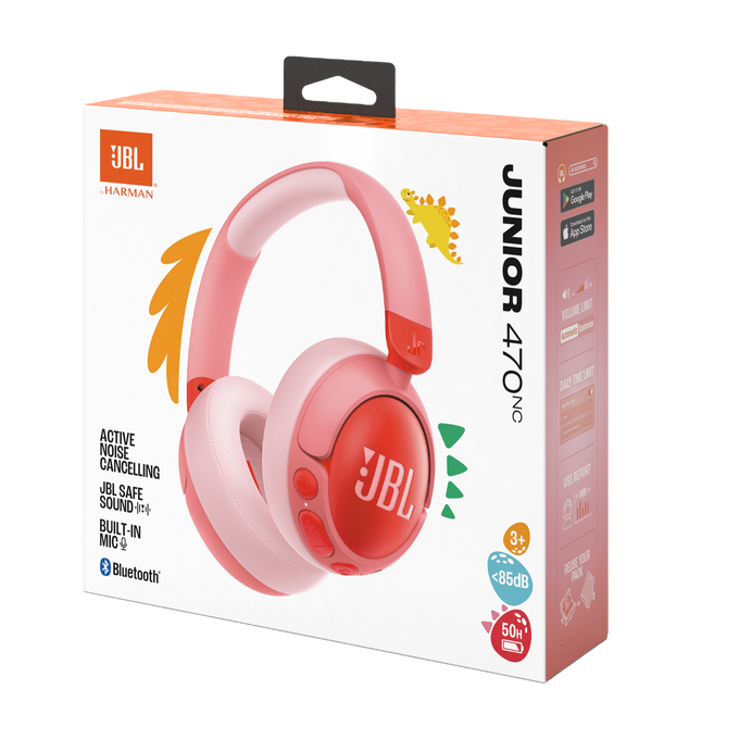 JBL JR 470 NC WIRELESS NOISE CANCELLING OVER-EAR HEADPHONES PINK thumbnail 7