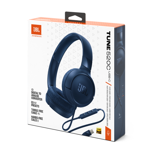 JBL TUNE 520C USB C WIRED HEADSET BLUE thumbnail 7