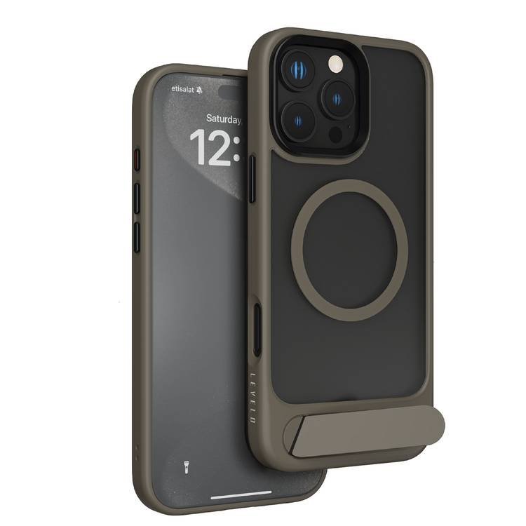 LEVELO IPHONE 16 PRO MAX MATTEO CASE WITH BOTTOM STAND GRIP ROSE GOLD LVL-MCBSG-16PM-RSGD