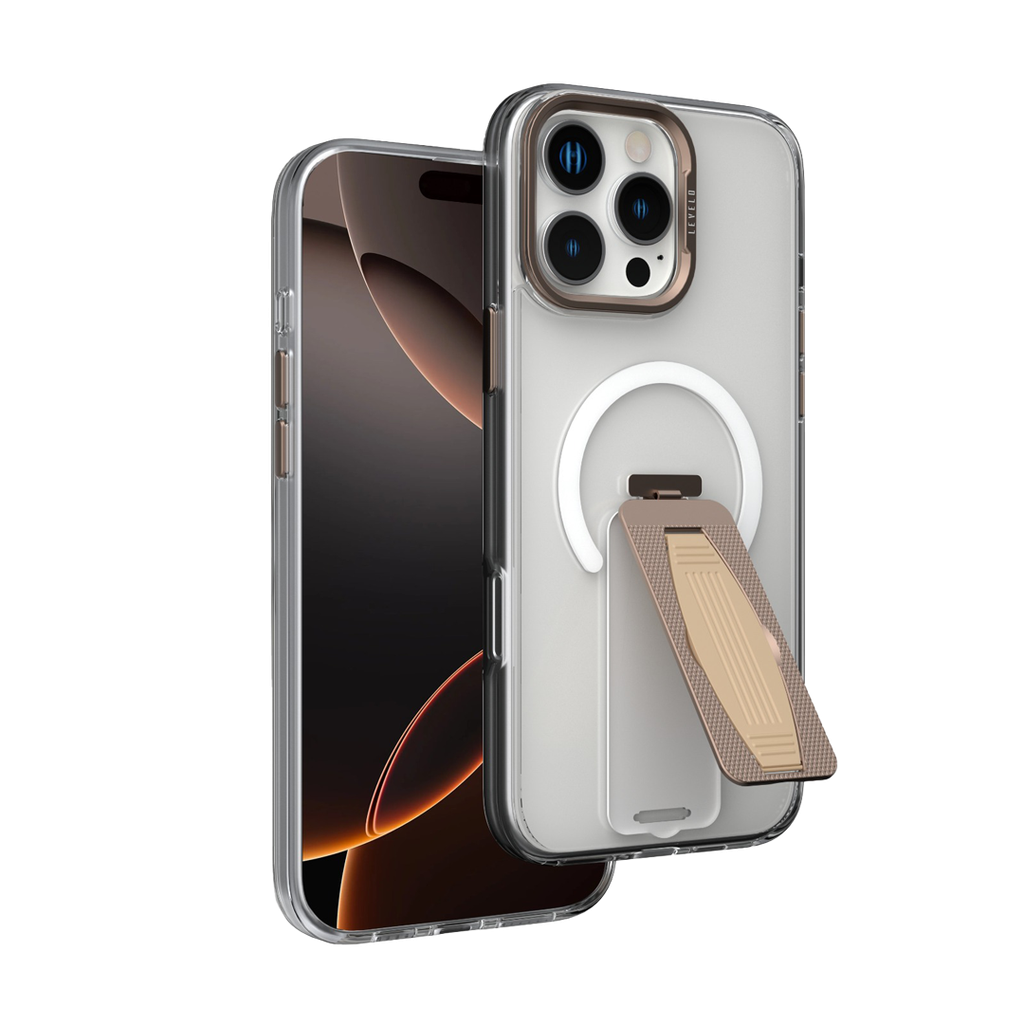 LEVELO IPHONE 16 PRO MORPHIX MAGSAFE GRIP CASE ROSE GOLD LVL-MMGC-16P-RSGD