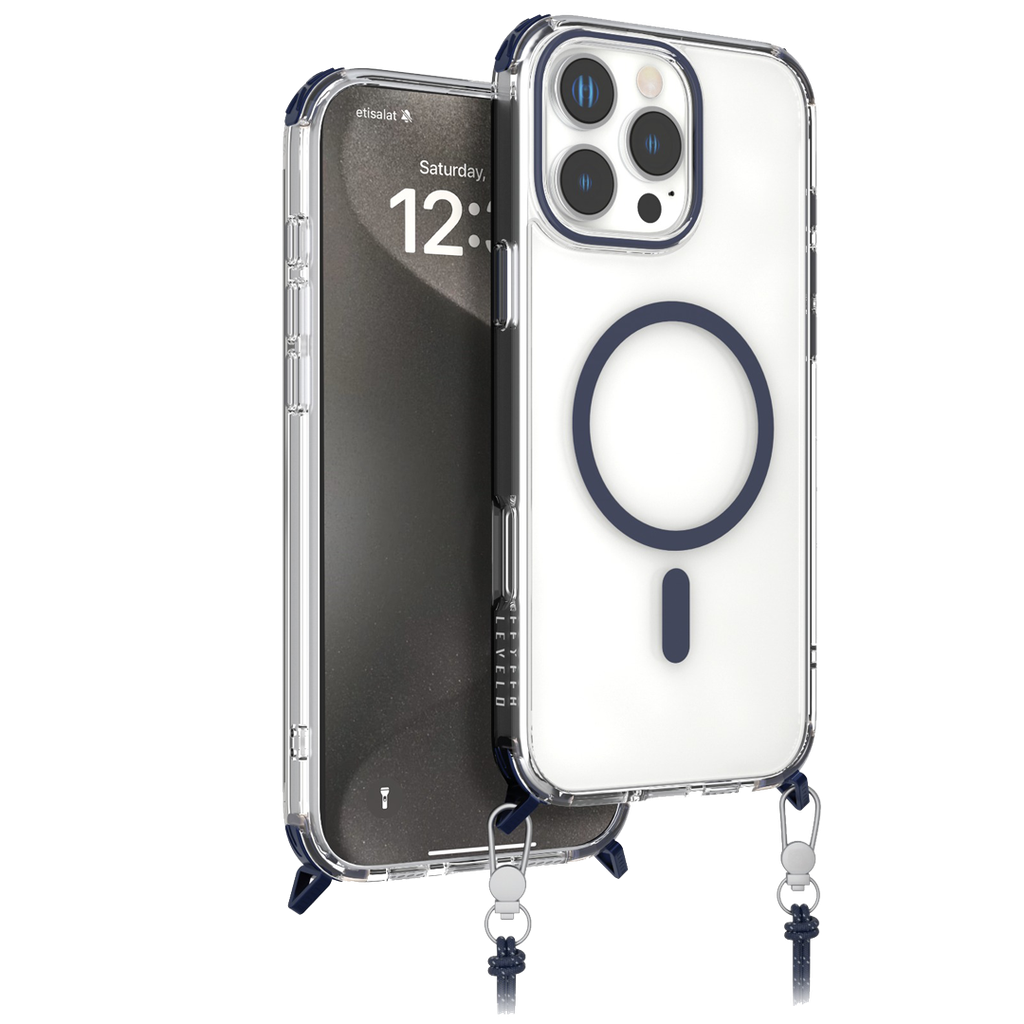 LEVELO CELESTE MAGSAFE CASE WITH CROSSBODY STRAP IPHONE 16 PRO DEEP BLUE LVLCMCCS16PBL