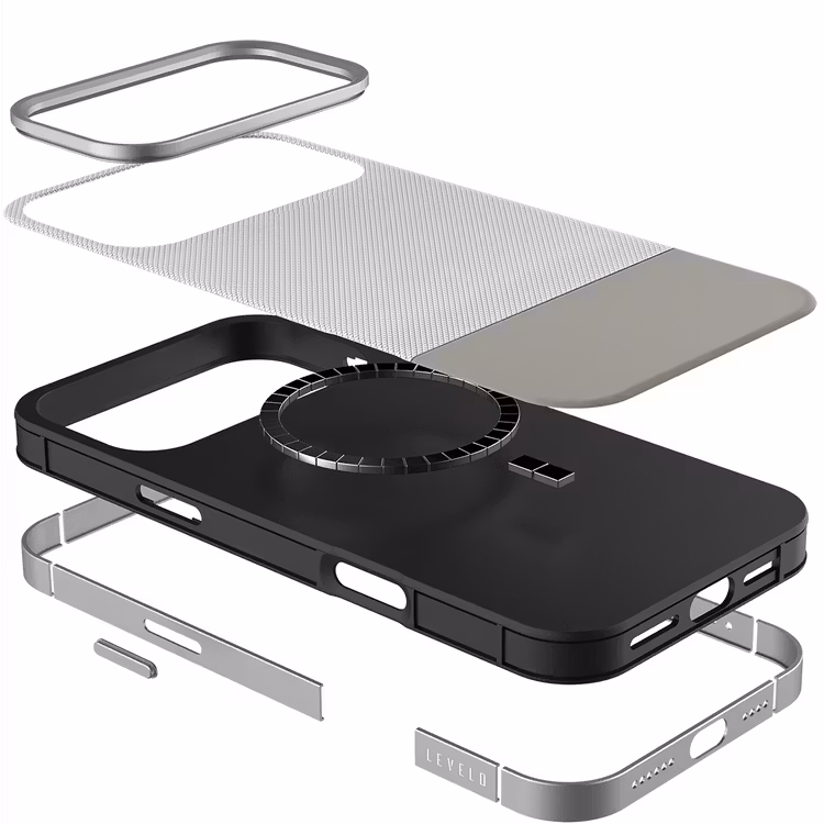 LEVELO IPHONE 17 PRO LEVELO CUIR CASE SILVER STONE LVLCUIR17PSLST thumbnail 7