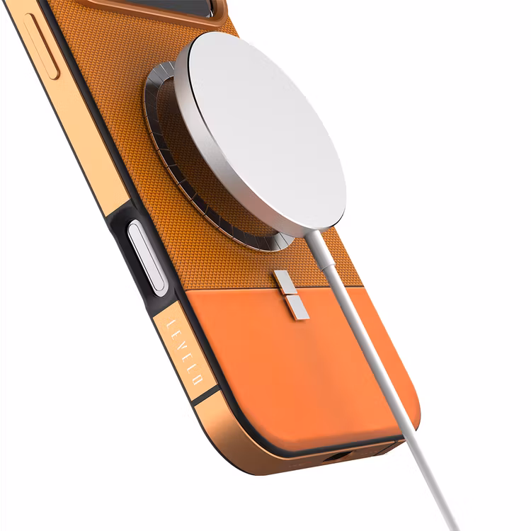LEVELO IPHONE 17 PRO MAX LEVELO CUIR CASE SUNRISE ORANGE LVLCUIR17PMSORG thumbnail 2