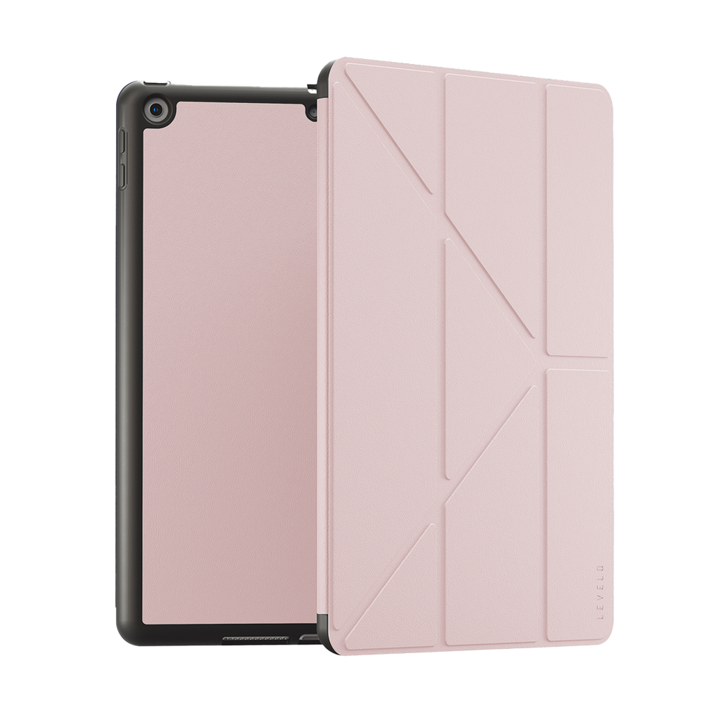 LEVELO IPAD 10.2 INCH ELEGANT HYBRID LEATHER MAGNETIC CASE PINK LEVELGAIRPK