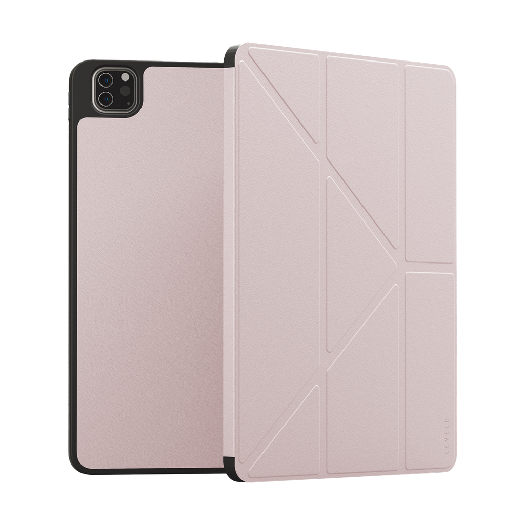 LEVELO IPAD PRO 11 INCH ELEGANT HYBRID LEATHER MAGNETIC CASE PINK LVLELGP11PK thumbnail 2