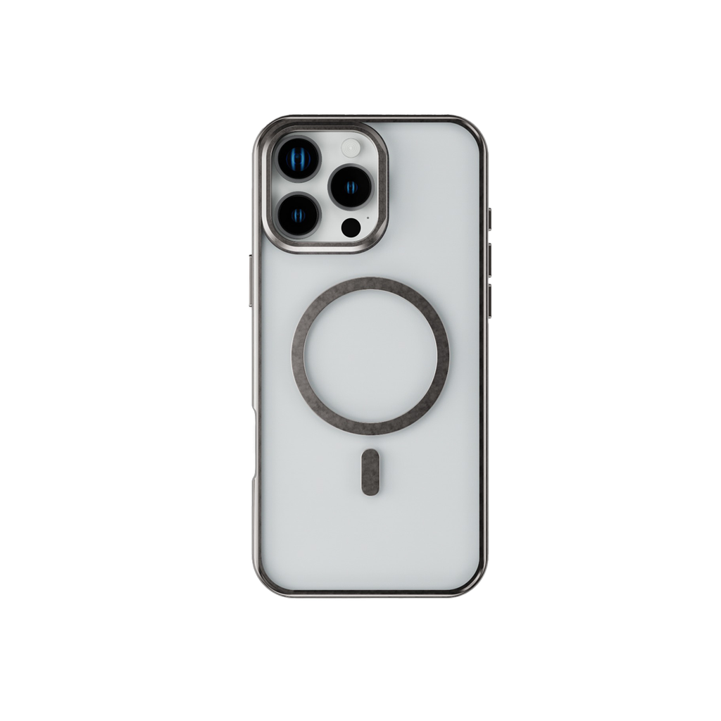 LEVELO ELIO IPHONE 16 PRO MAX PC CASE WITH CAMERA RING STAND TITANIUM LVLEPCRS16PMTT