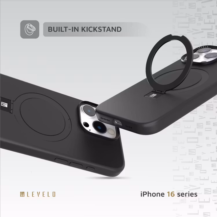 LEVELO IPHONE 16 PRO IRIS PRO MAGSAFE LIQUID SILICONE CASE BLACK LVLIPSC16PBK thumbnail 3