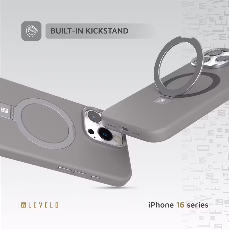 LEVELO IPHONE 16 PRO MAX IRIS PRO MAGSAFE LIQUID SILICONE CASE GRAY LVLIPSC16PMGY thumbnail 3