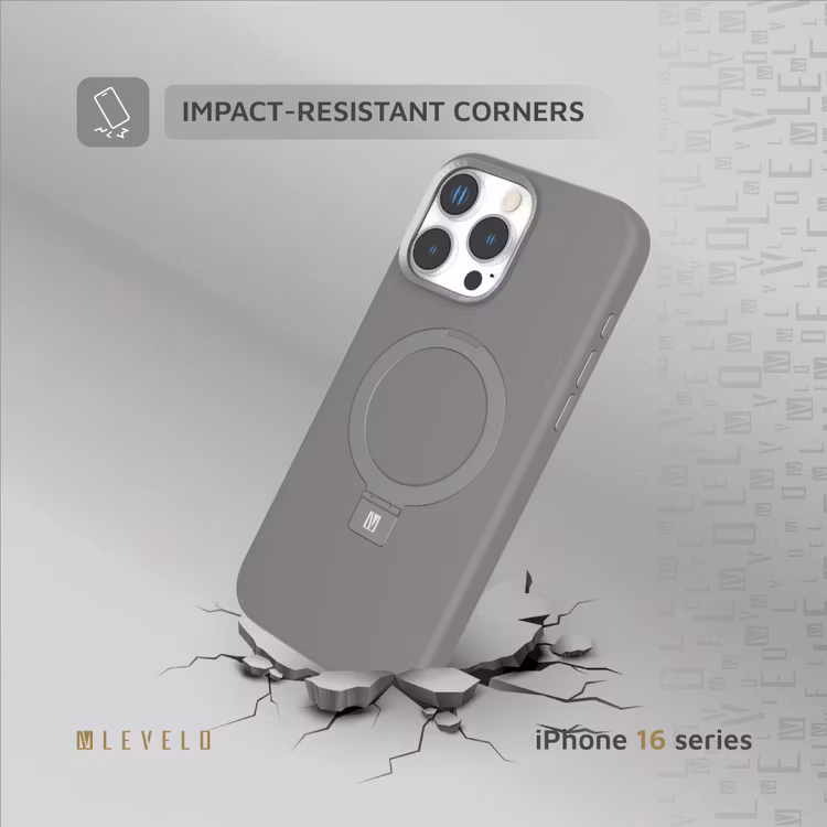 LEVELO IPHONE 16 PRO MAX IRIS PRO MAGSAFE LIQUID SILICONE CASE GRAY LVLIPSC16PMGY thumbnail 2
