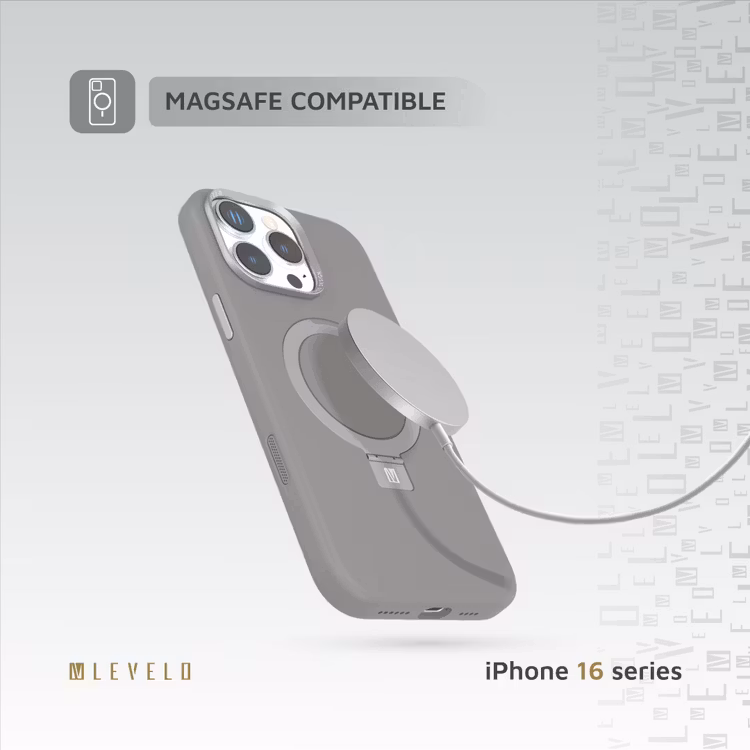 LEVELO IPHONE 16 PRO MAX IRIS PRO MAGSAFE LIQUID SILICONE CASE GRAY LVLIPSC16PMGY thumbnail 5