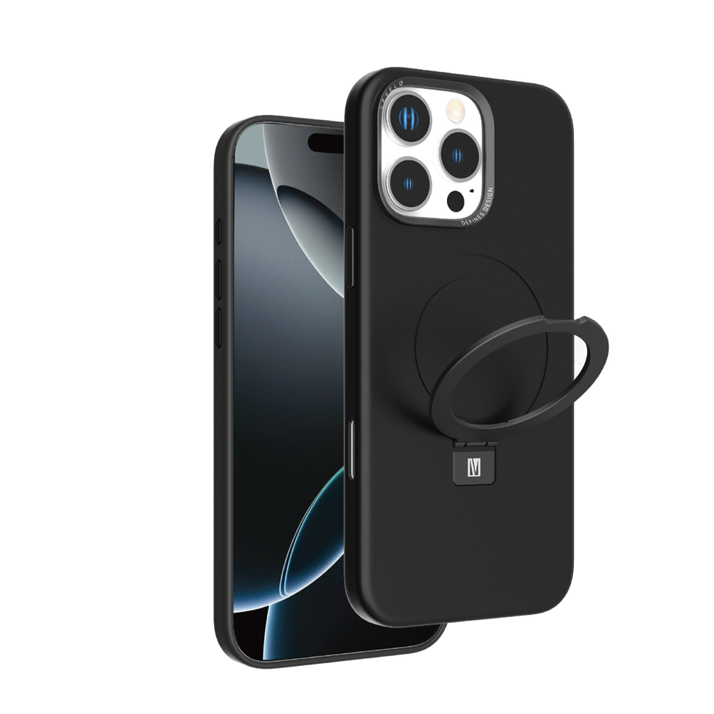 LEVELO IPHONE 16 PRO IRIS PRO MAGSAFE LIQUID SILICONE CASE BLACK LVLIPSC16PBK