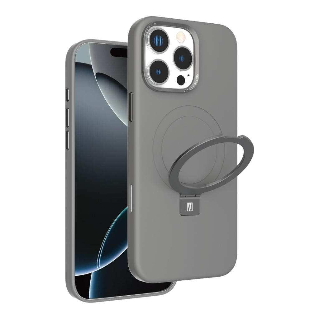 LEVELO IPHONE 16 PRO MAX IRIS PRO MAGSAFE LIQUID SILICONE CASE GRAY LVLIPSC16PMGY