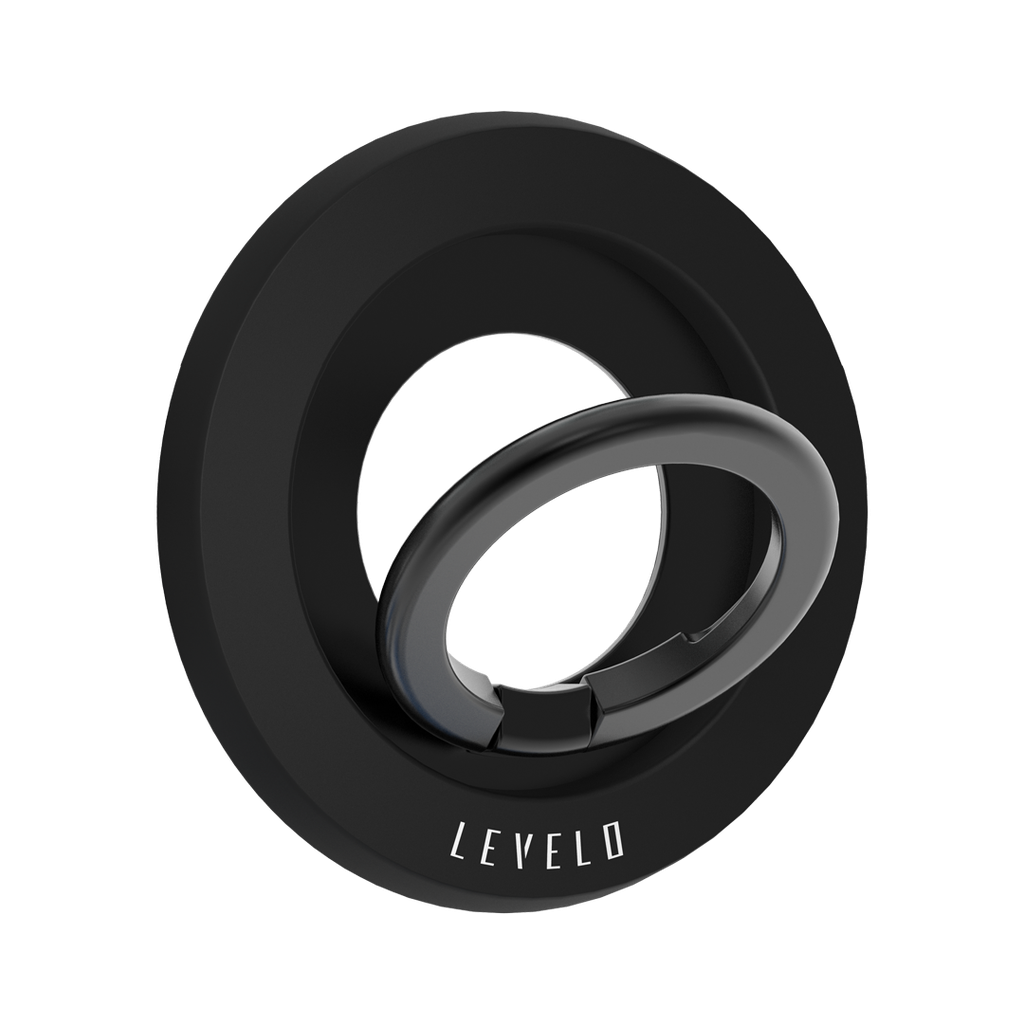 LEVELO LUCERO 2 IN 1 PHONE RING HOLDER BLACK LVLLMGHBK