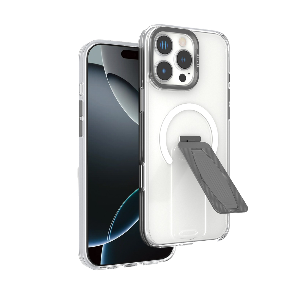 LEVELO IPHONE 16 PRO MAX MORPHIX GRIP CASE GRAY LVLMMGC16PMGY