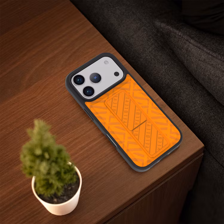 LEVELO MORPHIX CUERO IPHONE 17 PRO MAX GRIPSTAND CASE SUNRISE ORANGE LVLMRPCGIP17PMSORG thumbnail 4