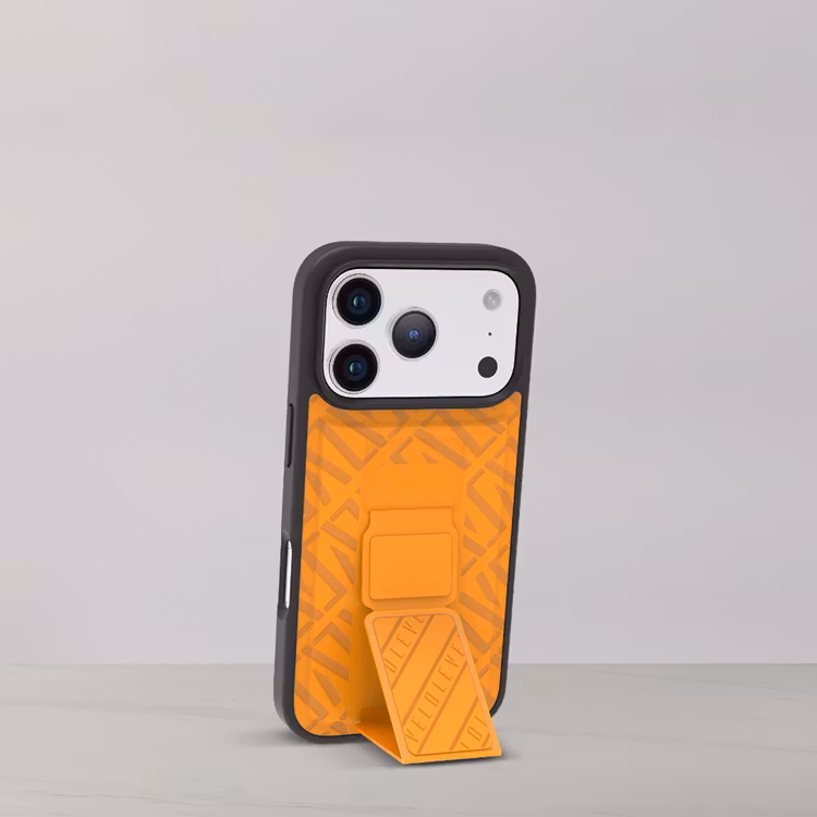 LEVELO MORPHIX CUERO IPHONE 17 PRO MAX GRIPSTAND CASE SUNRISE ORANGE LVLMRPCGIP17PMSORG thumbnail 6