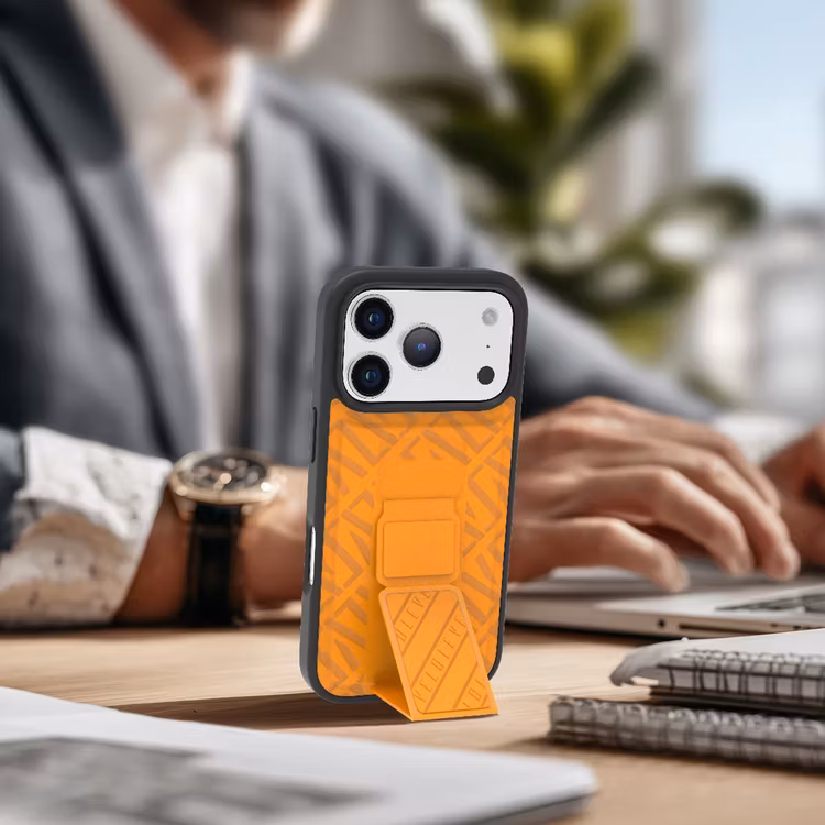 LEVELO MORPHIX CUERO IPHONE 17 PRO MAX GRIPSTAND CASE SUNRISE ORANGE LVLMRPCGIP17PMSORG thumbnail 7