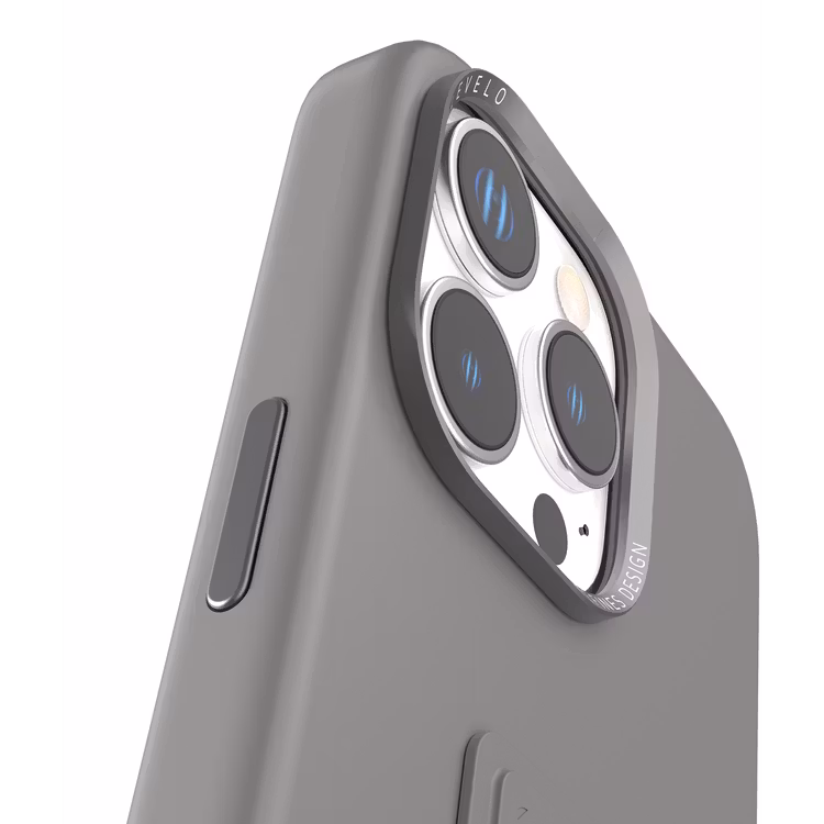 LEVELO IPHONE 16 PRO MORPHIX SILICONE CASE WITH LEATHER GRIP GRAY LVLMSL16PGY thumbnail 7