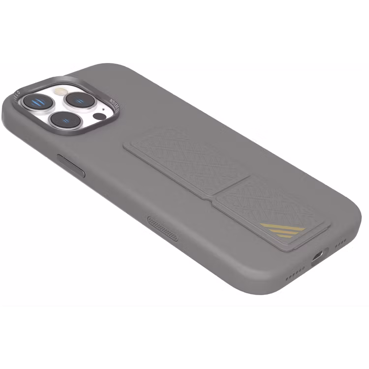 LEVELO IPHONE 16 PRO MORPHIX SILICONE CASE WITH LEATHER GRIP GRAY LVLMSL16PGY thumbnail 8
