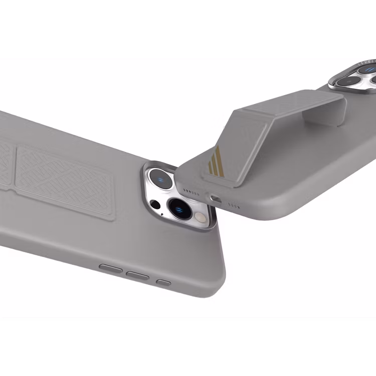LEVELO IPHONE 16 PRO MORPHIX SILICONE CASE WITH LEATHER GRIP GRAY LVLMSL16PGY thumbnail 5