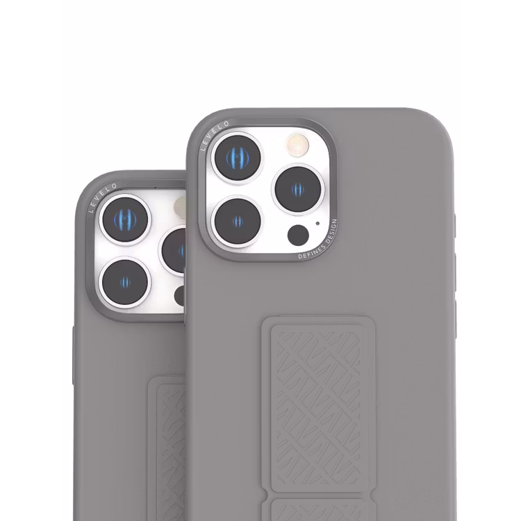 LEVELO IPHONE 16 PRO MORPHIX SILICONE CASE WITH LEATHER GRIP GRAY LVLMSL16PGY thumbnail 9