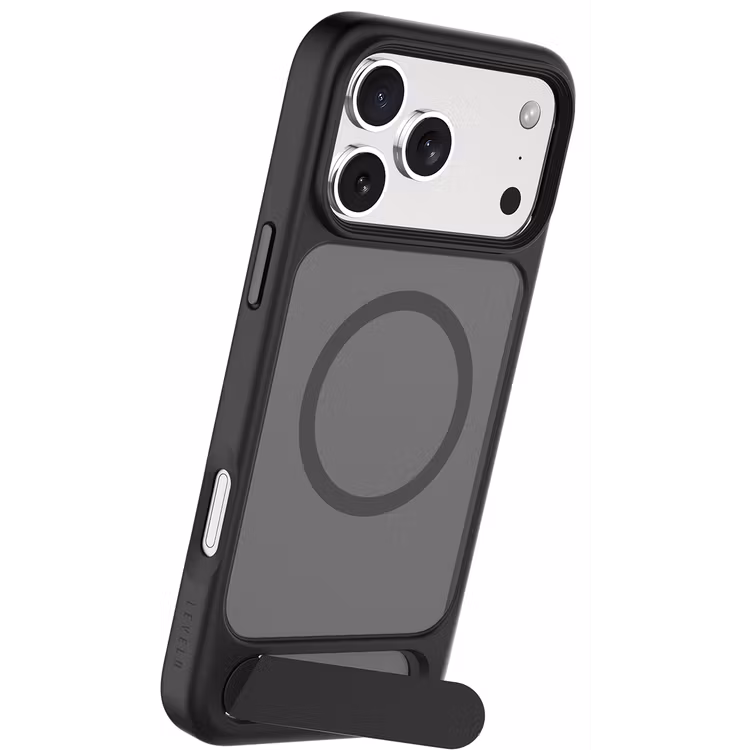 LEVELO MATTEO IPHONE 17 PRO MAX HYBRID KICKSTAND CASE BLACK LVLMTO17PMBK thumbnail 8