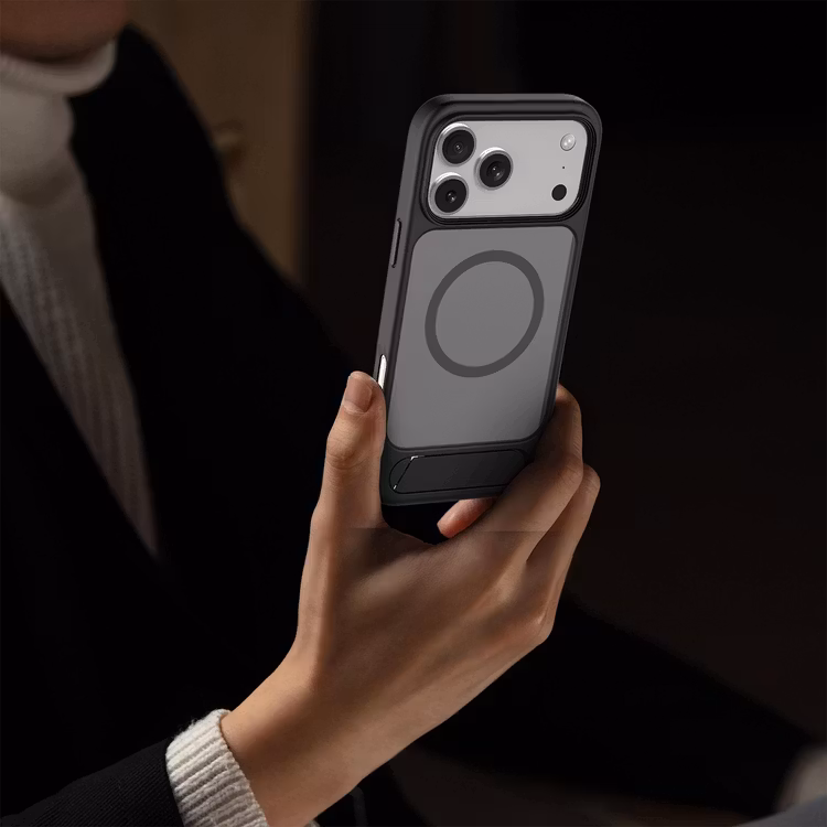 LEVELO MATTEO IPHONE 17 PRO MAX HYBRID KICKSTAND CASE BLACK LVLMTO17PMBK thumbnail 12