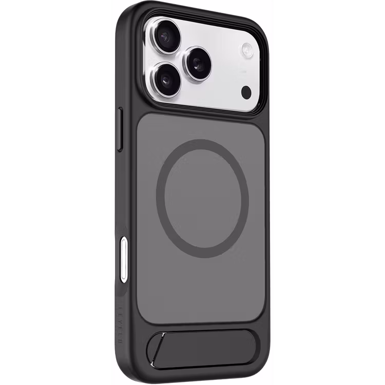 LEVELO MATTEO IPHONE 17 PRO MAX HYBRID KICKSTAND CASE BLACK LVLMTO17PMBK thumbnail 2