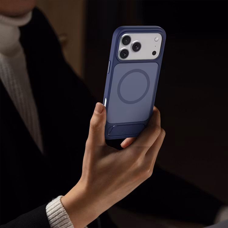 LEVELO MATTEO IPHONE 17 PRO HYBRID KICKSTAND CASE DARK BLUE LVLMTO17PDBK thumbnail 11