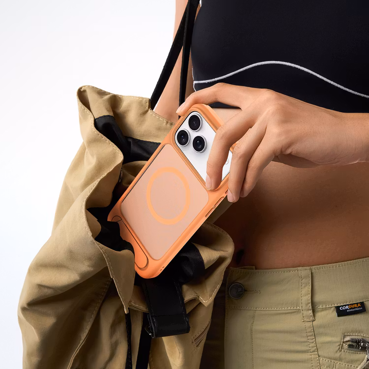 LEVELO MATTEO IPHONE 17 PRO MAX HYBRID KICKSTAND CASE ORANGE LVLMTO17PMORG thumbnail 3
